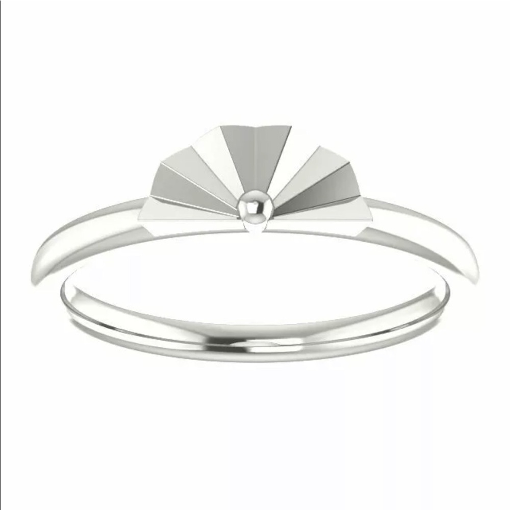 Silver Starburst Stackable Ring - Picture 3 of 3